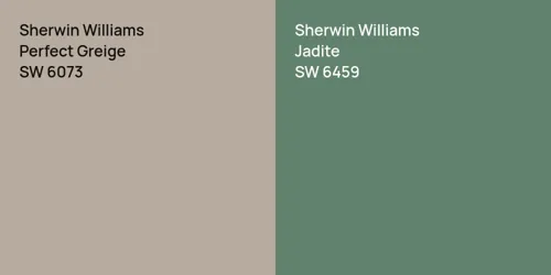 SW 6073 Perfect Greige vs SW 6459 Jadite