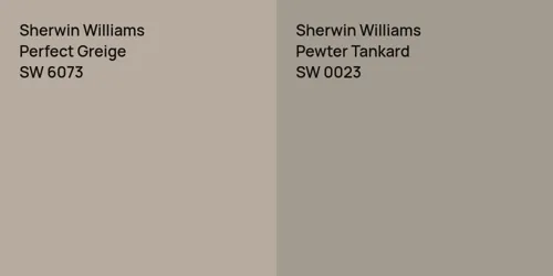 SW 6073 Perfect Greige vs SW 0023 Pewter Tankard