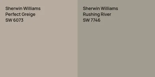 SW 6073 Perfect Greige vs SW 7746 Rushing River