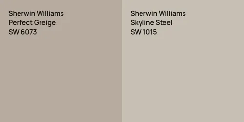 SW 6073 Perfect Greige vs SW 1015 Skyline Steel