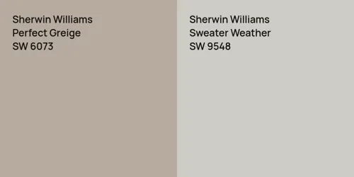 SW 6073 Perfect Greige vs SW 9548 Sweater Weather