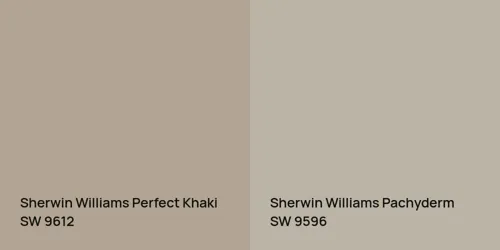 SW 9612 Perfect Khaki vs SW 9596 Pachyderm