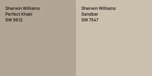 SW 9612 Perfect Khaki vs SW 7547 Sandbar