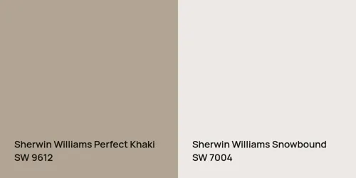 SW 9612 Perfect Khaki vs SW 7004 Snowbound