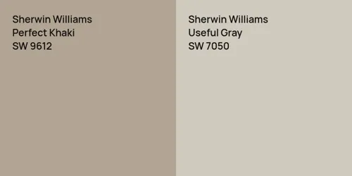 SW 9612 Perfect Khaki vs SW 7050 Useful Gray