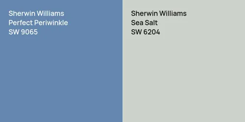 SW 9065 Perfect Periwinkle vs SW 6204 Sea Salt