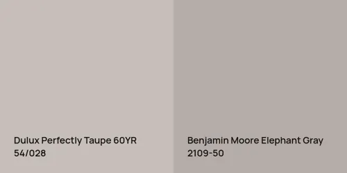 60YR 54/028 Perfectly Taupe vs 2109-50 Elephant Gray