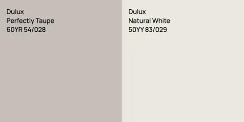 60YR 54/028 Perfectly Taupe vs 50YY 83/029 Natural White