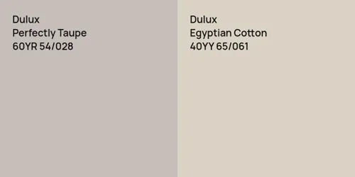 60YR 54/028 Perfectly Taupe vs 40YY 65/061 Egyptian Cotton