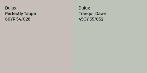 60YR 54/028 Perfectly Taupe vs 45GY 55/052 Tranquil Dawn