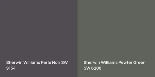 SW 9154 Perle Noir vs SW 6208 Pewter Green