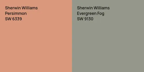 SW 6339 Persimmon vs SW 9130 Evergreen Fog