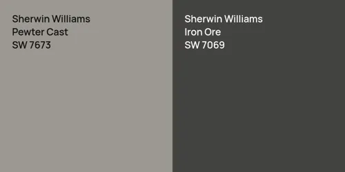 SW 7673 Pewter Cast vs SW 7069 Iron Ore