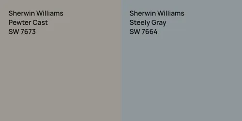 SW 7673 Pewter Cast vs SW 7664 Steely Gray