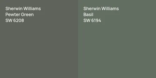 SW 6208 Pewter Green vs SW 6194 Basil