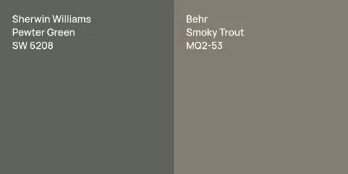 SW 6208 Pewter Green vs MQ2-53 Smoky Trout