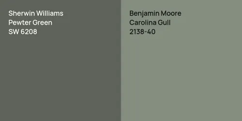 SW 6208 Pewter Green vs 2138-40 Carolina Gull