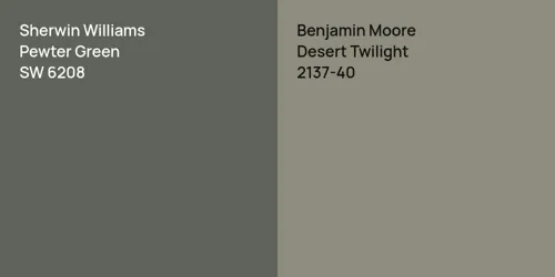 SW 6208 Pewter Green vs 2137-40 Desert Twilight