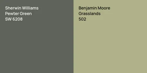 SW 6208 Pewter Green vs 502 Grasslands