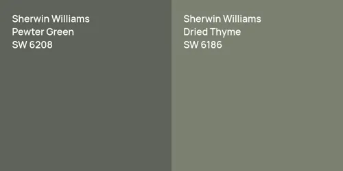 SW 6208 Pewter Green vs SW 6186 Dried Thyme