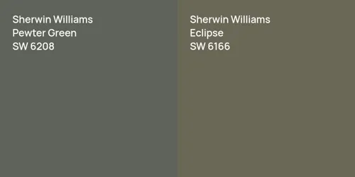 SW 6208 Pewter Green vs SW 6166 Eclipse