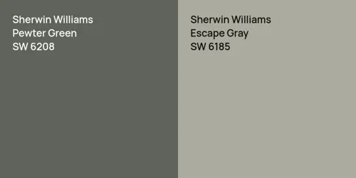 SW 6208 Pewter Green vs SW 6185 Escape Gray