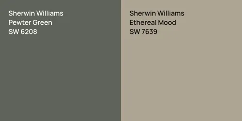 SW 6208 Pewter Green vs SW 7639 Ethereal Mood