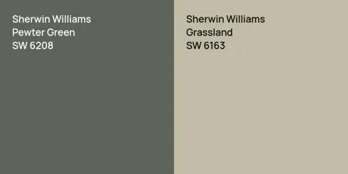 SW 6208 Pewter Green vs SW 6163 Grassland