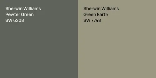 SW 6208 Pewter Green vs SW 7748 Green Earth