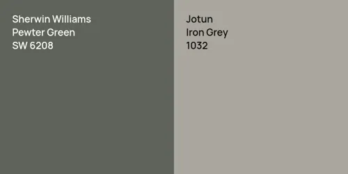 SW 6208 Pewter Green vs 1032 Iron Grey