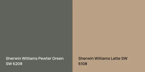 SW 6208 Pewter Green vs SW 6108 Latte