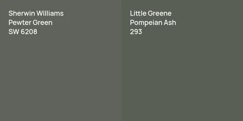 SW 6208 Pewter Green vs 293 Pompeian Ash