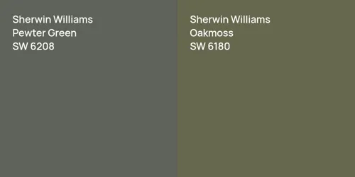 SW 6208 Pewter Green vs SW 6180 Oakmoss