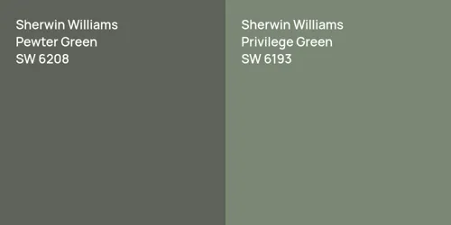 SW 6208 Pewter Green vs SW 6193 Privilege Green