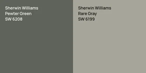 SW 6208 Pewter Green vs SW 6199 Rare Gray