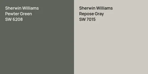 SW 6208 Pewter Green vs SW 7015 Repose Gray