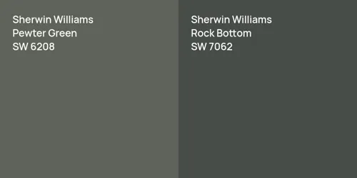 SW 6208 Pewter Green vs SW 7062 Rock Bottom