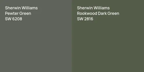 SW 6208 Pewter Green vs SW 2816 Rookwood Dark Green