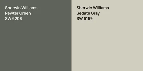 SW 6208 Pewter Green vs SW 6169 Sedate Gray