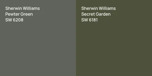 SW 6208 Pewter Green vs SW 6181 Secret Garden