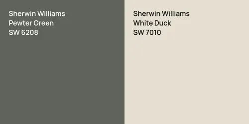 SW 6208 Pewter Green vs SW 7010 White Duck