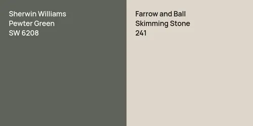 SW 6208 Pewter Green vs 241 Skimming Stone