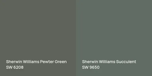 SW 6208 Pewter Green vs SW 9650 Succulent