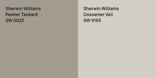 SW 0023 Pewter Tankard vs SW 9165 Gossamer Veil