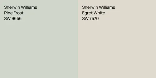 SW 9656 Pine Frost vs SW 7570 Egret White