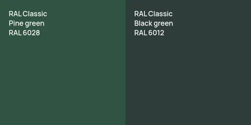 RAL 6028  Pine green vs RAL 6012  Black green