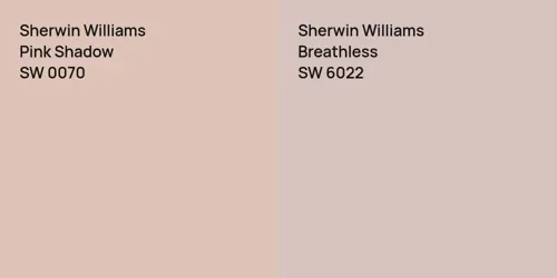 SW 0070 Pink Shadow vs SW 6022 Breathless