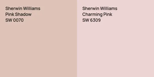 SW 0070 Pink Shadow vs SW 6309 Charming Pink