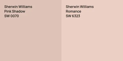 SW 0070 Pink Shadow vs SW 6323 Romance