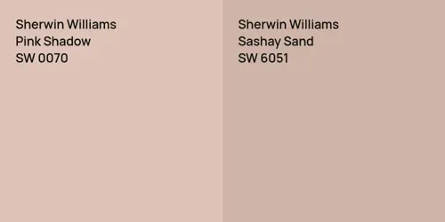 SW 0070 Pink Shadow vs SW 6051 Sashay Sand